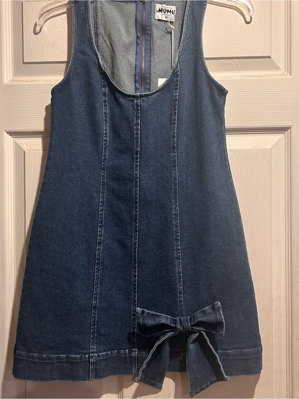 Show Me Your MuMu Bridgeport Denim Bow Tank Dress - Picture 2 of 7